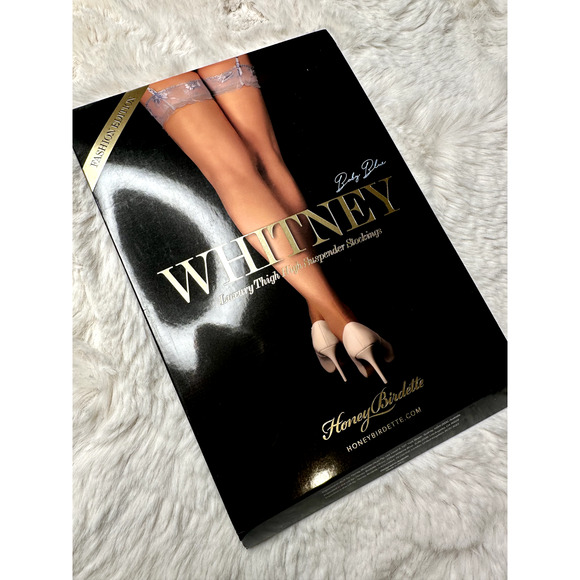 Honey Birdette Accessories - Honey Birdette WHITNEY💙 Light Blue Thigh High Suspender Stocking Small